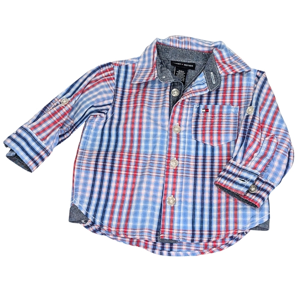 Tommy‎ Hilfiger Baby Plaid Button Down Shirt 3–6M